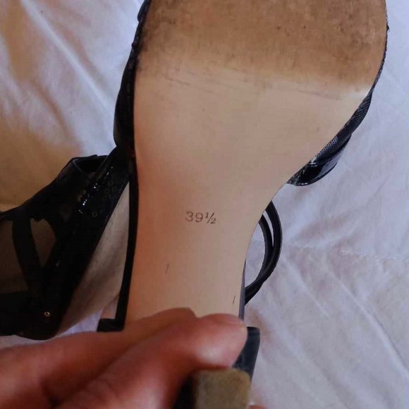 Shoes of Prey Deluxe Custom sequins zipper T-bar sexy black heels - Picture 4 of 7